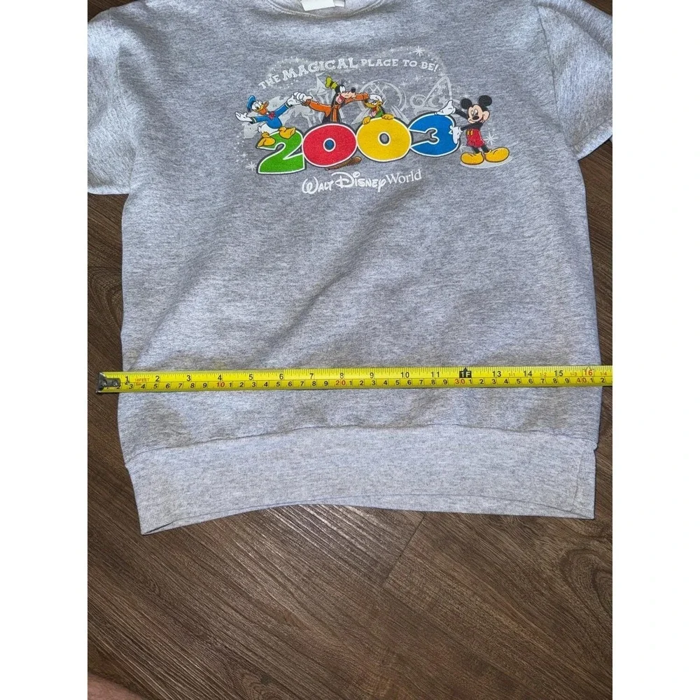 Disney World 2003 Mickey Mouse Graphic‎ Sweatshirt Gray Y2K Kids Kids Fleece